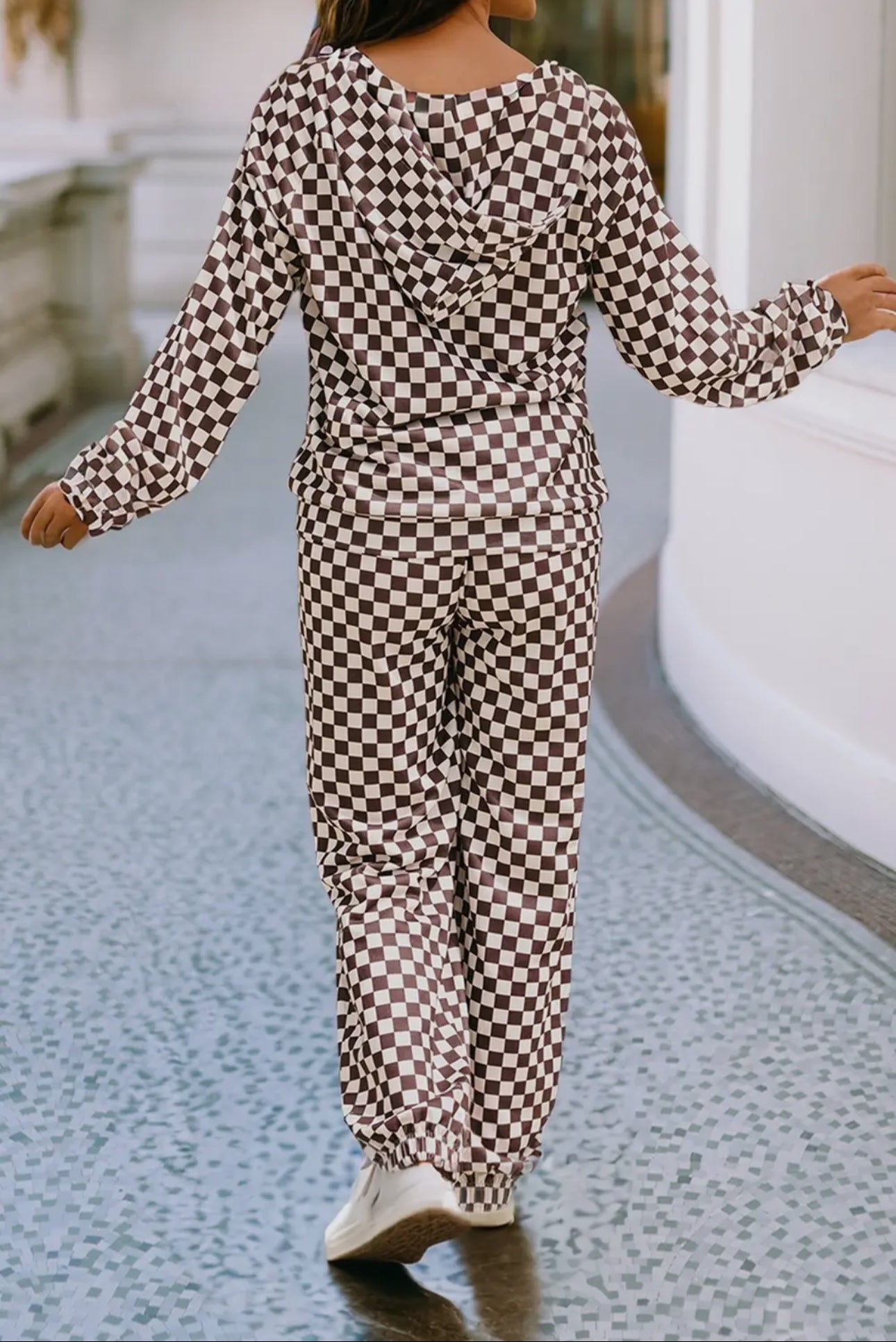 Checkered Lounge Set – Black & White