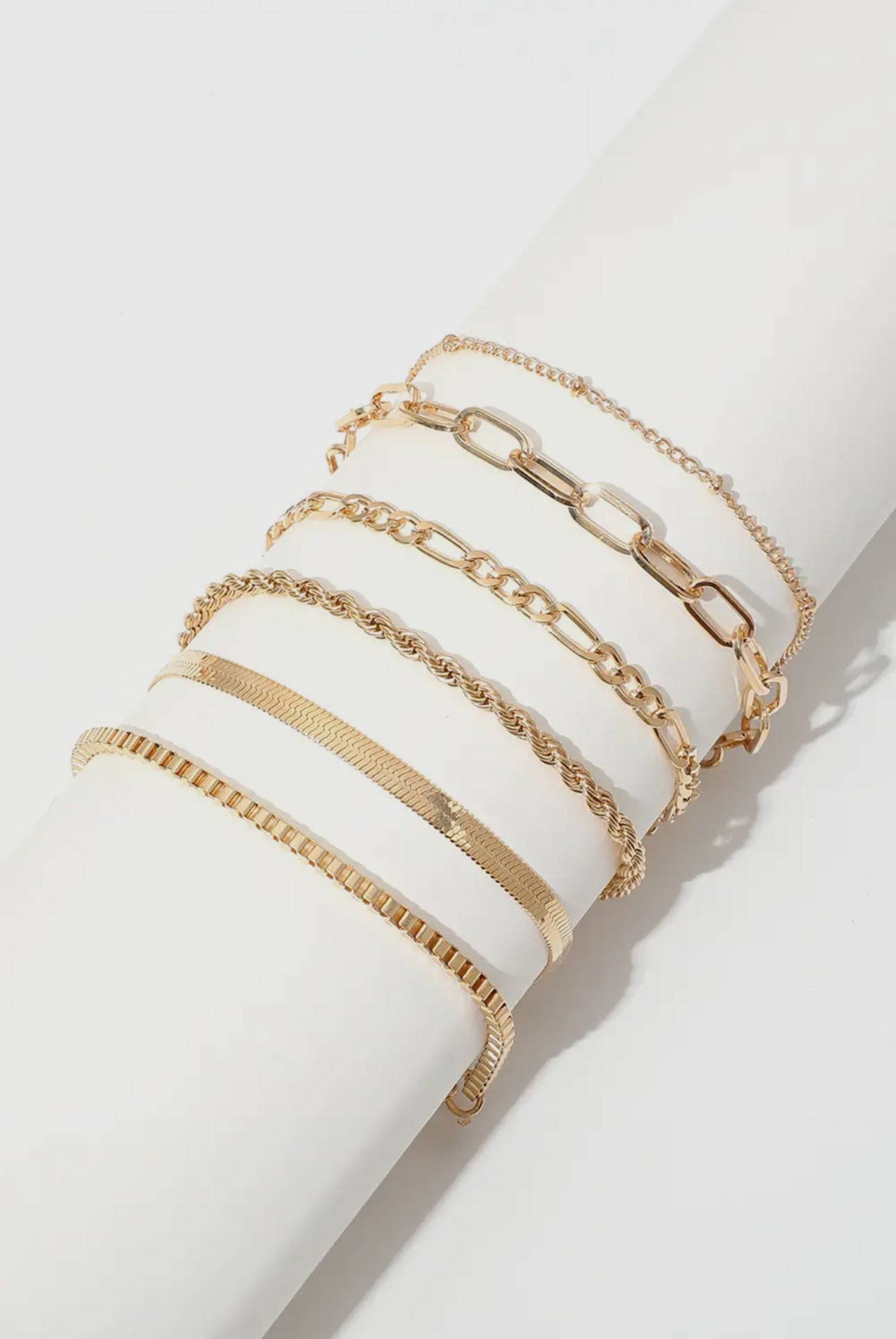 Gold Chain Bracelet Set | Layered Minimalist Stack