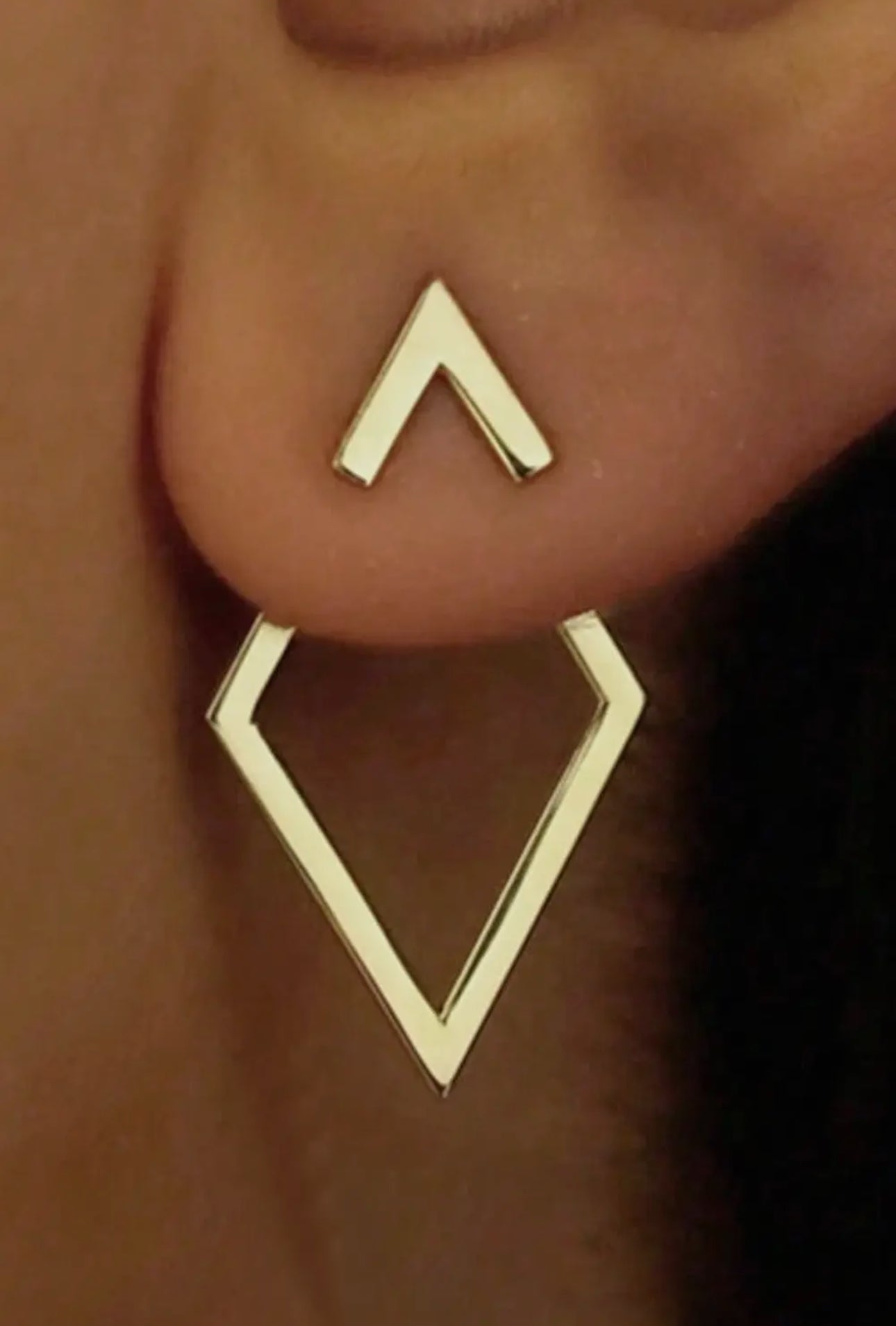 Geometric Gold Drop Earrings | Modern Minimalist Jewelry