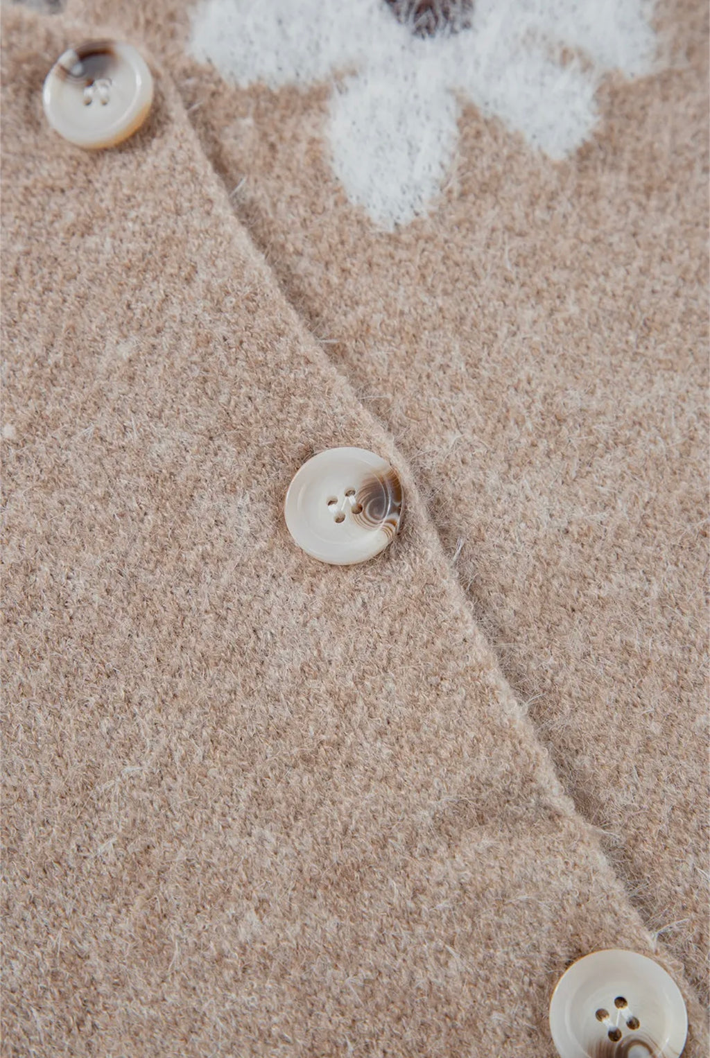 Daisy Dreams Knit Cardigan – Tan & White